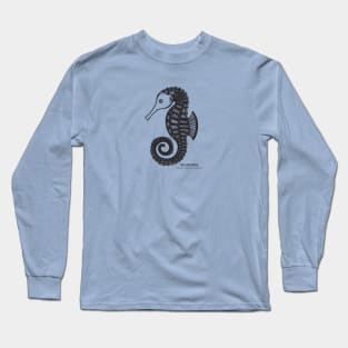 Seahorse with Common and Scientific Names - cool sea animal design Long Sleeve T-Shirt